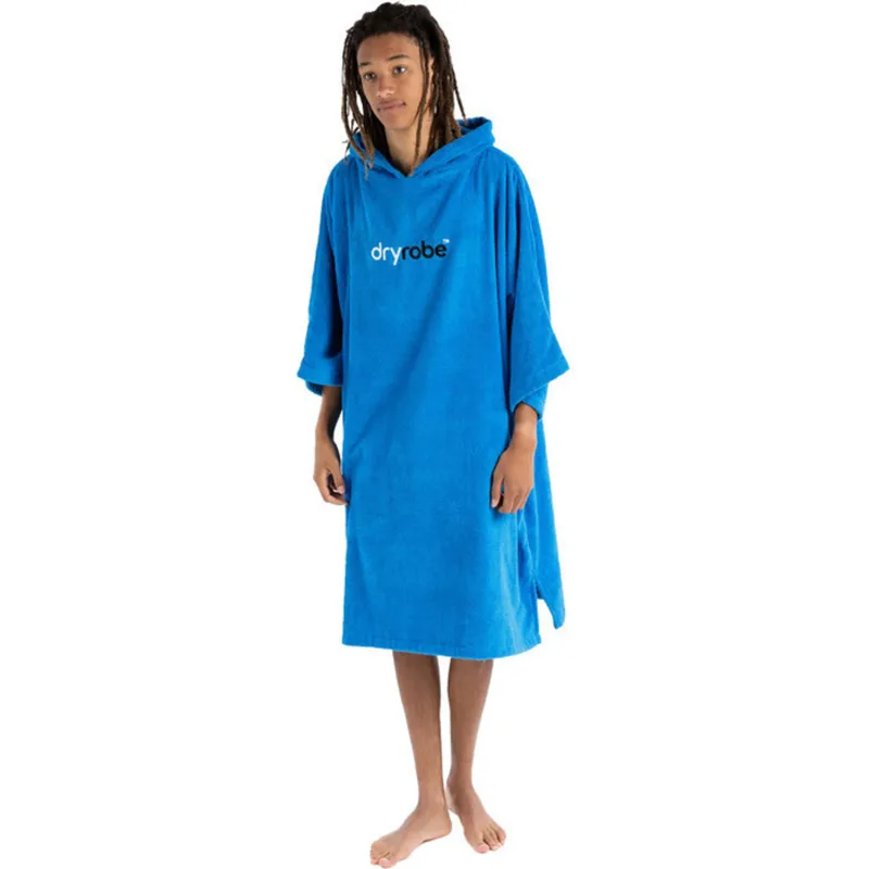 Dryrobe Adult Organic Cotton Towel Short Sleeve V3 Cobalt Blue-1
